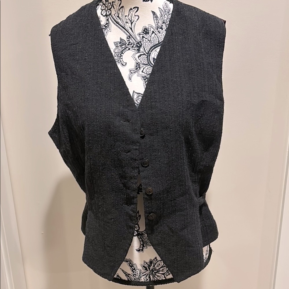 Michel Rene Black Button-Up Vest - Picture 2 of 5